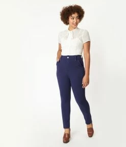 Unique Vintage Navy Cigarette Kitty Pants Sale