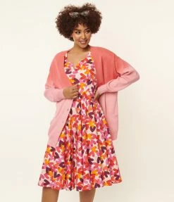 Unique Vintage Pink Ombre Aspen Cardigan New Arrivals!