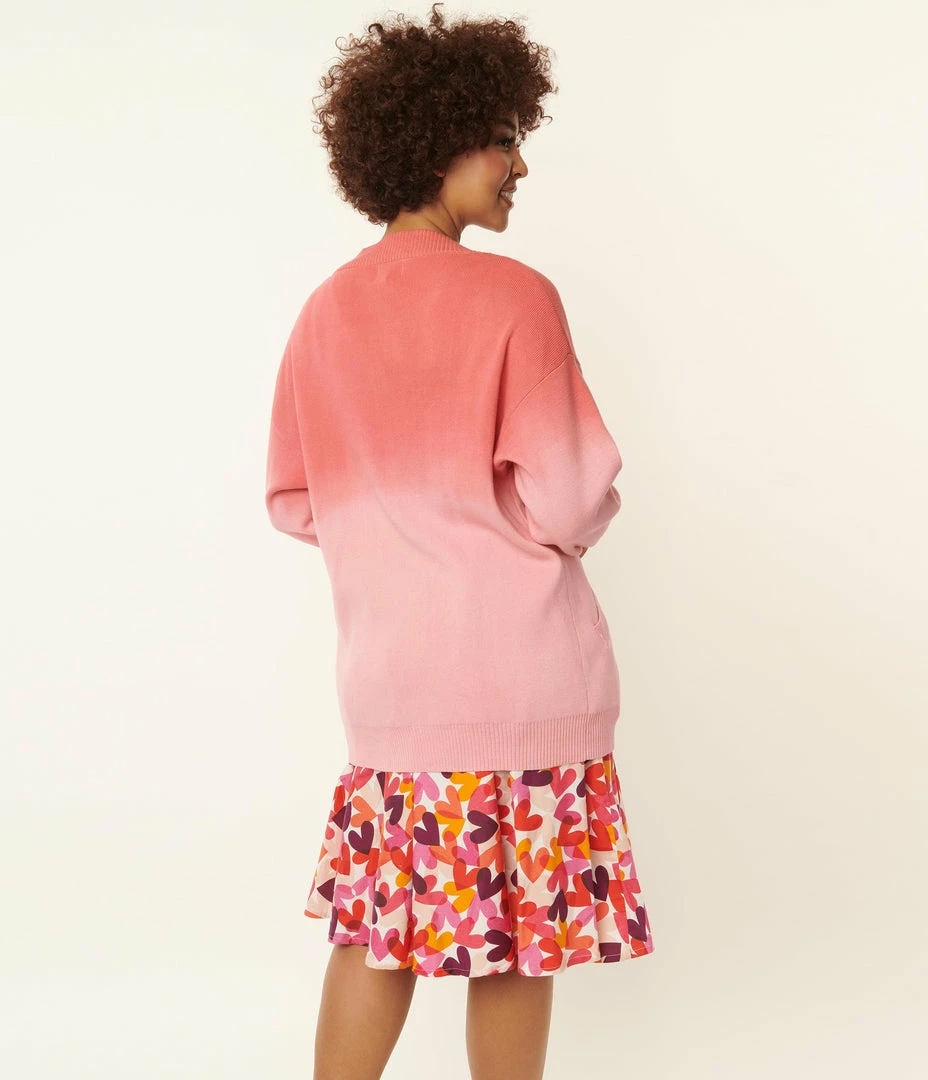 Unique Vintage Pink Ombre Aspen Cardigan New Arrivals!