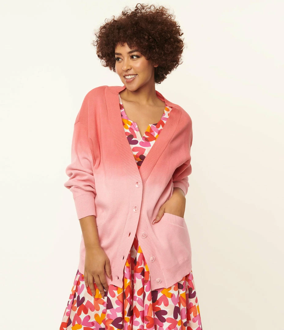 Unique Vintage Pink Ombre Aspen Cardigan New Arrivals!