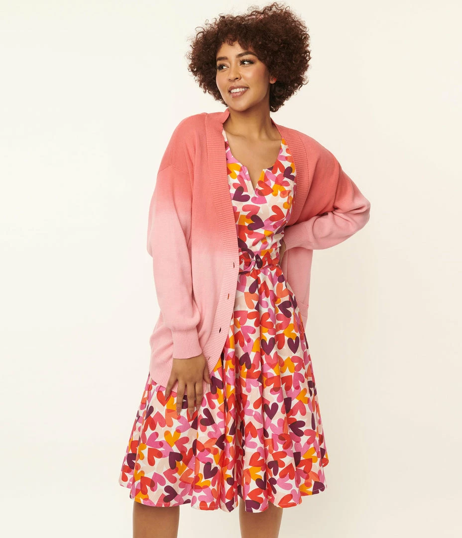 Unique Vintage Pink Ombre Aspen Cardigan New Arrivals!
