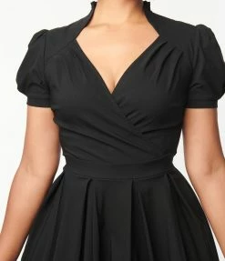 Unique Vintage 1950s Black Lucille Swing Dress Clothing