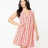 2 Hearts Red & White Gingham Summer Dress Sale