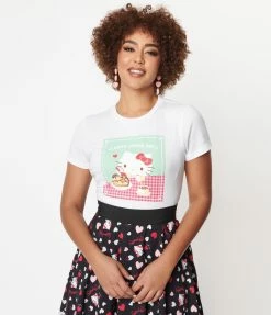 Hello Kitty X Unique Vintage I Love Apple Pie Womens Graphic Tee Fan Flair