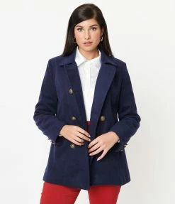 Unique Vintage Navy Squad Peacoat