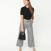 Unique Vintage Grey Belted High Waist Katharine Pants Sale