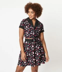 Hello Kitty X Unique Vintage Call Me Love Print Shirley Crop Top Fan Flair