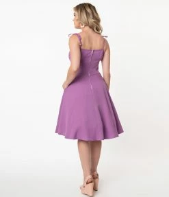 Unique Vintage Lavender Bobbie Swing Dress