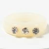 FAME Accessories Ivory Resin & Triple Rhinestone Ring