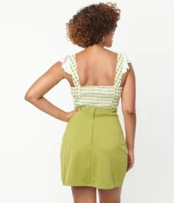 Smak Parlour Avocado Green Say It Loud Mini Skirt
