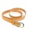 FAME Accessories Belts Tan Crocodile Leatherette Double Buckle Belt