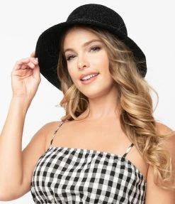 FAME Accessories Hats Black Fuzzy Bucket Hat