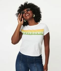 Unique Vintage California Graphic Crop Tee Clothing