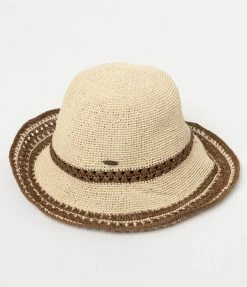 Joia Accessories Tan & Brown Straw Bucket Hat Hats