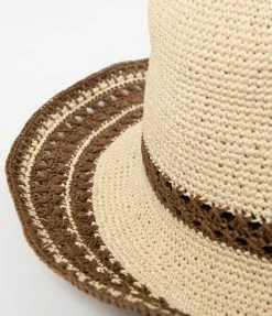 Joia Accessories Tan & Brown Straw Bucket Hat Hats