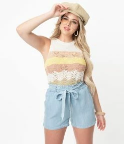 Eesome Sale Chambray Paperbag Shorts