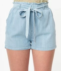 Eesome Sale Chambray Paperbag Shorts