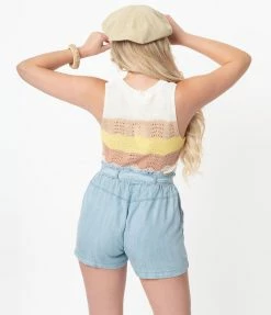 Eesome Sale Chambray Paperbag Shorts