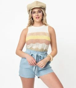 Eesome Sale Chambray Paperbag Shorts