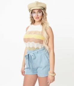 Eesome Sale Chambray Paperbag Shorts