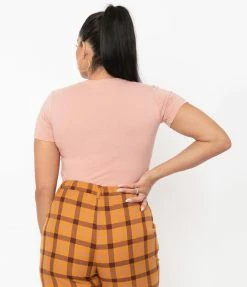 Unique Vintage Dusty Pink Trick Or Treat Womens Graphic Tee