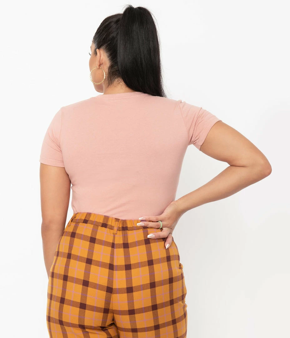 Unique Vintage Dusty Pink Trick Or Treat Womens Graphic Tee