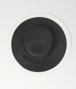Unique Vintage Black & White Brim Disc Hat