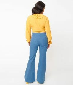 Sale Unique Vintage Light Indigo Denim Majors Flare Jeans