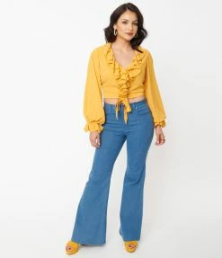 Sale Unique Vintage Light Indigo Denim Majors Flare Jeans