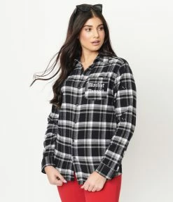 Cakeworthy Black Plaid Marauders Map Flannel Fan Flair