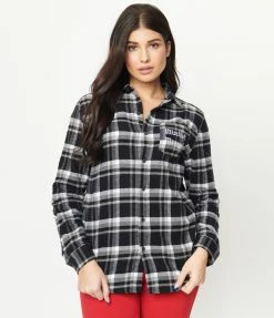 Cakeworthy Black Plaid Marauders Map Flannel Fan Flair