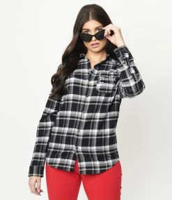 Cakeworthy Black Plaid Marauders Map Flannel Fan Flair