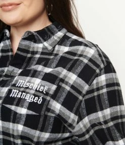 Cakeworthy Plus Size Black Plaid Marauders Map Flannel