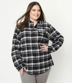 Cakeworthy Plus Size Black Plaid Marauders Map Flannel