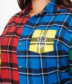 Cakeworthy Plus Size Hogwarts Color Block Flannel