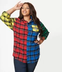 Cakeworthy Plus Size Hogwarts Color Block Flannel