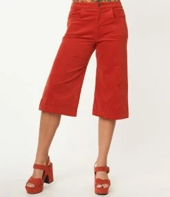 Barbie X Unique Vintage Rust Corduroy Gaucho Gear Pants