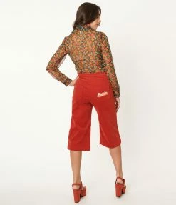 Barbie X Unique Vintage Rust Corduroy Gaucho Gear Pants