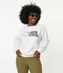 ALPHIA Sale More Boos Please Graphic Sweatshirt