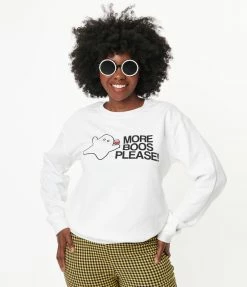 ALPHIA Sale More Boos Please Graphic Sweatshirt