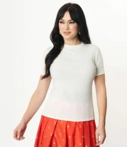 Unique Vintage White Back To Basics Top