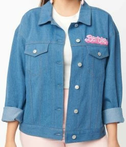 Barbie X Unique Vintage Barbie Logo Kerstie Jean Jacket Fan Flair