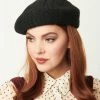 Unique Vintage Black Basketweave Adieu Beret Unique Vintage Brand