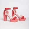 Unique Vintage Brand Unique Vintage Pink Suede Peep Toe Platform Heels