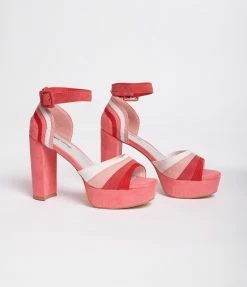 Unique Vintage Brand Unique Vintage Pink Suede Peep Toe Platform Heels