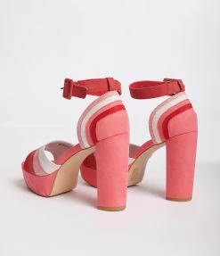 Unique Vintage Brand Unique Vintage Pink Suede Peep Toe Platform Heels