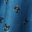 Unique Vintage 1950s Blue Denim & Cats Brionne Pinafore Skirt