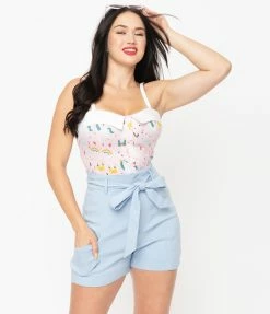 Sale Unique Vintage Pink & Fairytale Print Billie Top