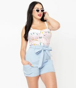 Sale Unique Vintage Pink & Fairytale Print Billie Top