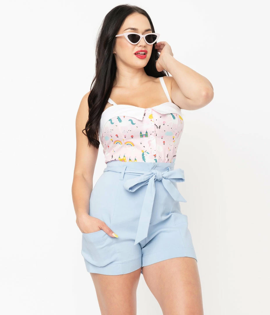 Sale Unique Vintage Pink & Fairytale Print Billie Top